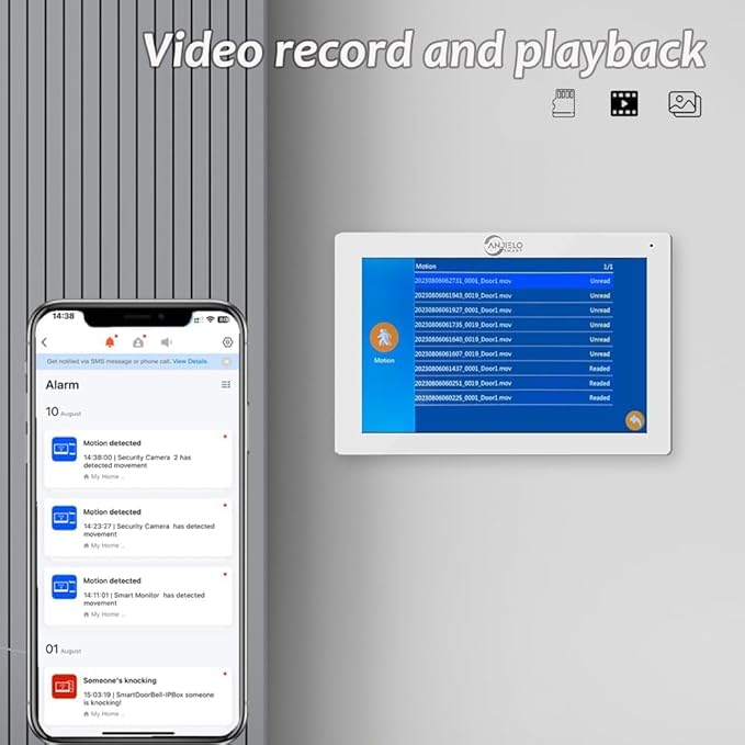 Wired Video Door Phone Apartment Intercom System,7 Inch Touch Monitor with 1080P HD Camera Doorbell,Supporting 5 in 1 Unlocking,Minitoring Motion Detecting for Home Villa,Tuya (1 doorbell + 3 monitor)