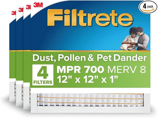 Filtrete 12x12x1 AC Furnace Air Filter, MERV 8, MPR 700, Tough on Pollen by Filtrete
