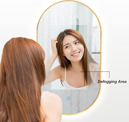 Oval LED Illuminated Bathroom Mirror, Wall-mounted Vanity Makeup Mirror - Image 5