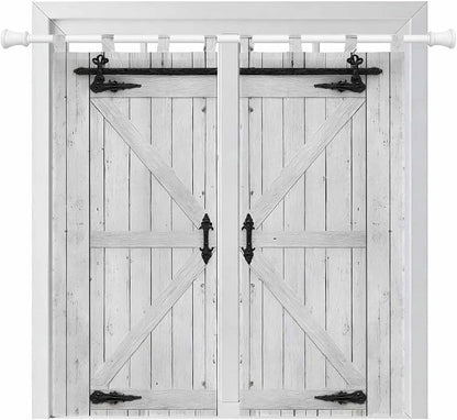 Farmhouse Wood Grain Bathroom Curtains 63 Inch Length, Window Curtains Tab Top by Unknown