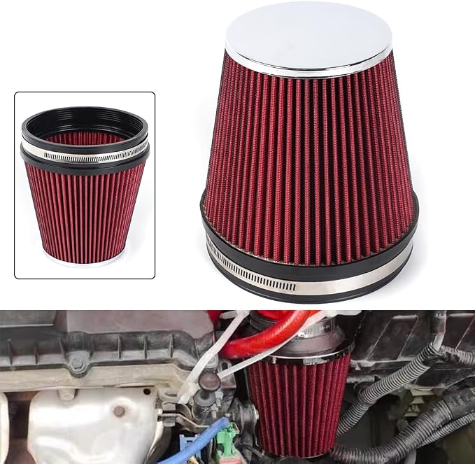 MUGE RACING 6" 152 mm High Flow Inlet Air Filter, Air Intake Cone Filter - Image 7