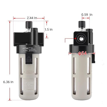 Compressed Air Line Lubricator Airtac BL2000-C 1/4'' NPT 0-145 Psi Oil - Image 2