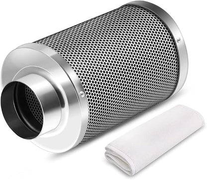 4 Inch Air Carbon Filter Odor Control, Reversible Flange, Pre-Filter Included by Unknown