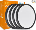 RLEDPZTX Led Flush Mount Ceiling Light,16 Inch 32w 3480lm,3000k/4000k/6000k 3CCT Selectable, Round Modern Flat Panel Super Slim Led Ceiling Light,for Living Dining Kitchen Bedroom Room (4Pack-Black)
