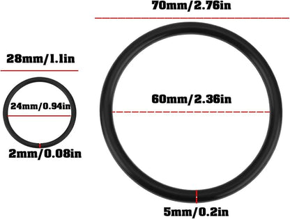 4X Black Oil Filter Seals 70x60x5mm 28x24x2mm Compatible - Image 4