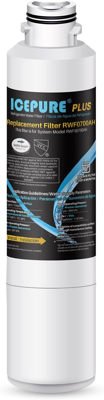 ICEPURE PLUS NSF/ANSI 53 DA29-00020B Refrigerator Water Filter Compatible by ICEPURE
