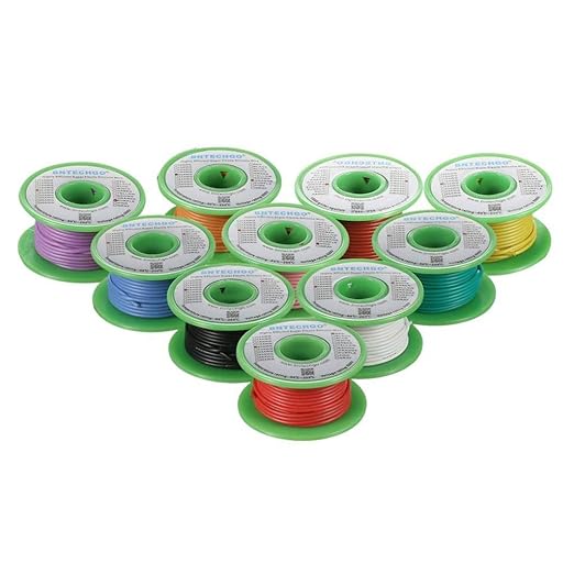 BNTECHGO 20 Gauge Silicone Wire Kit 10 Color Each 30 ft Flexible 20 AWG Stranded Tinned Copper Wire