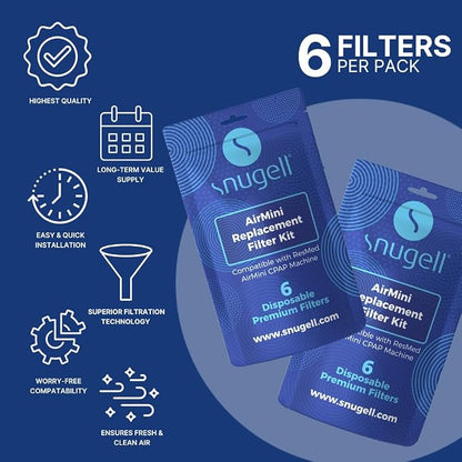 Snugell AirMini CPAP Filters – 6-Pack – Compatible - Image 2