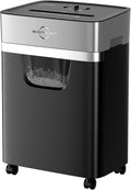 BONSEN 14-Sheet Paper Shredder for Home Office, Heavy Duty Cross Cut Shredder with 5.3 Gal Pullout Bin, Quiet Shredder for CDs/Credit Card/Staple, P-4 Security, Anti-Jam System