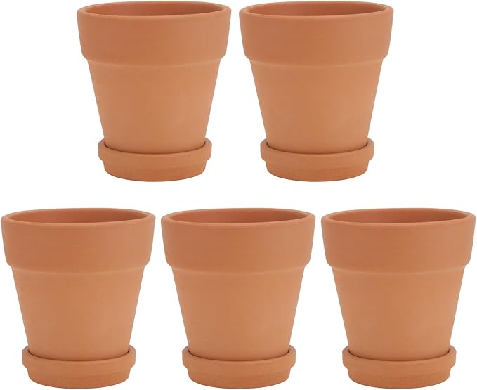 5pcs Red Terracotta Succulent Flower Pots by OSALADI