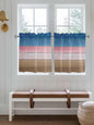 Blue Pink Brown Gradient Wood Grain Window Valance Curtains, Vintage Wood Board by IDOWMAT