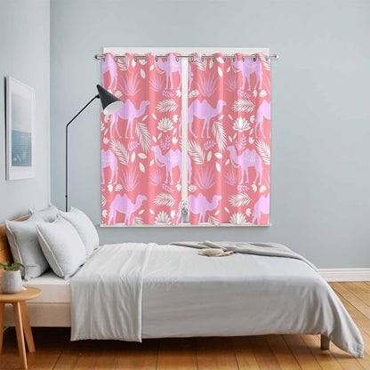 2 Panel Kitchen Cafe Curtains, Desert Camel Sunlight Filtering Nature Air - Image 4
