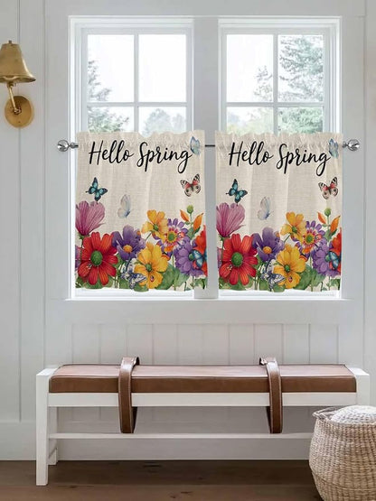 Spring Flowers Half Window Curtains 24 Inches Long, Farmhouse Vintage Country - Image 4