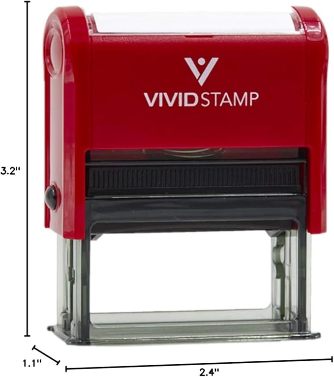 Basic Closed Self Inking Rubber Stamp (Red Ink) - Medium 2 Pack