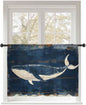 Sheer Curtains 45 Inch Length, Summer Whale Blue Semi Sheer Curtains Light by Unknown