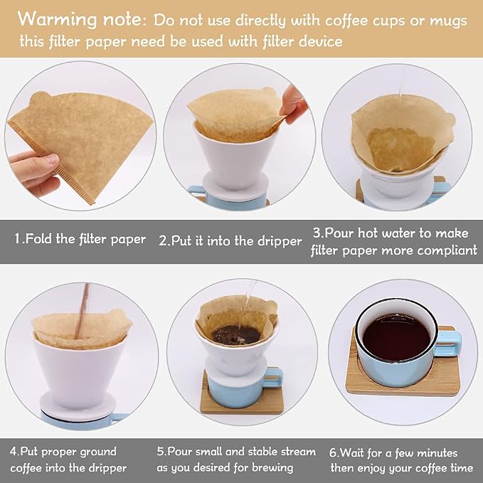 BYKITCHEN Small Coffee Filters, Size 01, Disposable Cone Coffee Filters Paper - Image 5