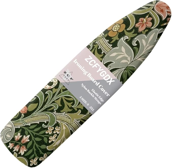ZXFYGDX Cover for Ironing Board, William Morris Prints Table Top Ironing Board Cover with Nylon Buckle Straps and Elastic Edges Easy to Install, Standard Size Suitable for 17x49 Inch Ironing Board L