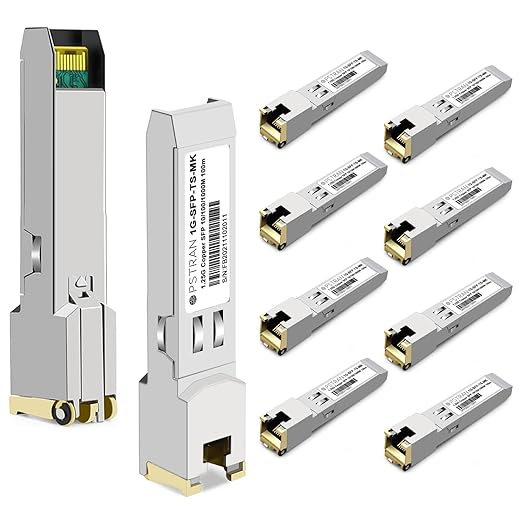 OPSTRAN 10/100/1000BASE-T SFP RJ45 Copper Transceiver Module Compatible with Mikrotik S-RJ01 100m Cat5e/6 10 Pack