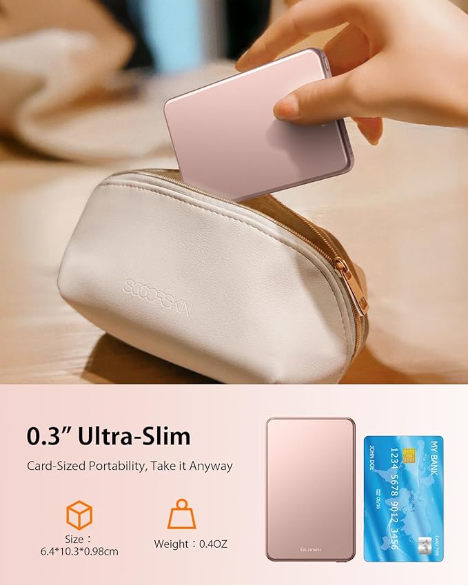 [0.3" Ultra Slim] [Alloy-Made] ULiXWH for Magsafe Portable Charger for iPhone, 2025 Upgrade 5000mAh Fast Charging Magnetic Power Bank, Wireless Battery Pack for iPhone 17 Air 16 15 Pro Max 14 13, Pink