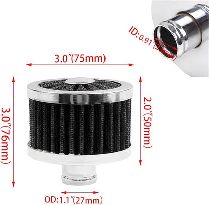 MUGE RACING 23mm Car Air Filter Universal Cold Air Intake Filter High Flow Vent - Image 7