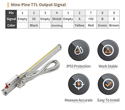 3 axis DRO Digital readout Linear Scale Set for milling Machine (270mm x 520mm x 1020mm (10"x20"x40"))