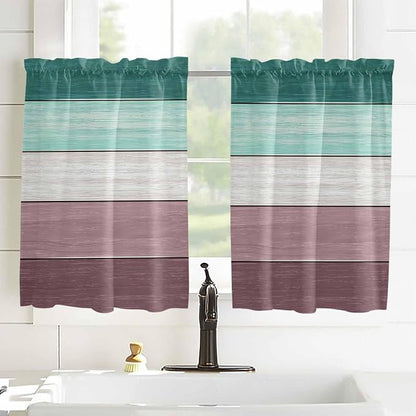 Retro Farm Woodcuts Texture Window Valance Curtains, 2 Panel - Image 4