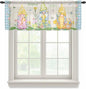 Easter Sheer Valances for Windows 42"x12", Light Filtering Kitchen Curtains by Unknown