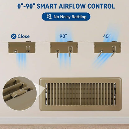 4" x 10" Floor Register Vent Covers 2-Pack, Walkable Powder-Coated Metal Vent - Image 5