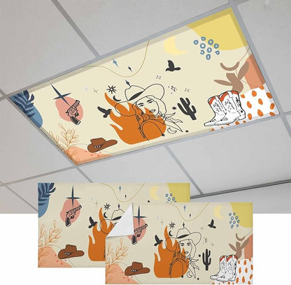 Fluorescent Light Covers for Ceiling Lights Boho Abstract Geometric Magnetic by Home+L6
