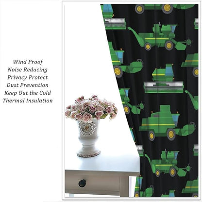 Kids Agriculture Machine Window Curtains, Farm Equipment Tractors Transport - Image 5