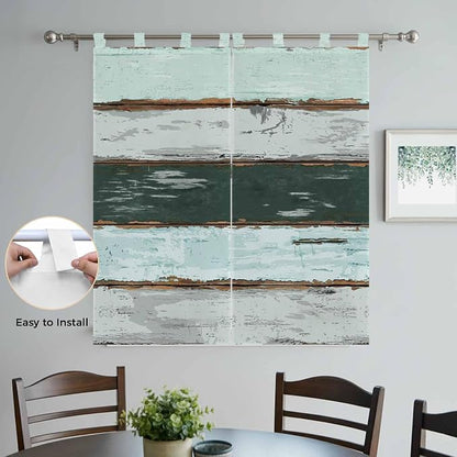 Blue Teal Living Room Curtains 84 Inch Length, Window Curtains Tab Top - Image 4