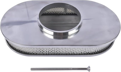 GELUOXI 15" Oval Half Finned Polished Aluminum Air Cleaner Replacement - Image 5