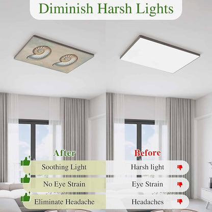 Fluorescent Light Covers for Ceiling Lights Shell Conch Magnetic Light Filters - Image 5