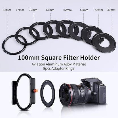 K&F CONCEPT Metal Filter Holder + 8 Filter Adapter Rings - Image 2