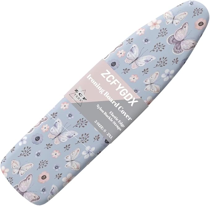 ZCFYGDX Butterfly Cherry Blossom Print Ironing Board Cover Decor - 14 x 45 inch Elastic Edge 3 Bottom Nylon Buckle Straps, Stain Resistant & Resistant Scorch, Easy Installation Cover