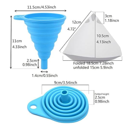 100 PCs Paper Filter with Cone Silicone Resin Funnel, Paint Strainer or Resin - Image 2