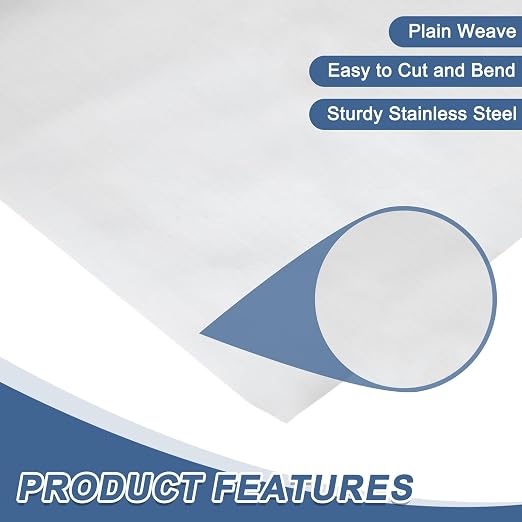 uxcell 500 Mesh 39" x 10" Woven Wire Mesh, 316 Stainless Steel Air Vent Filter - Image 3