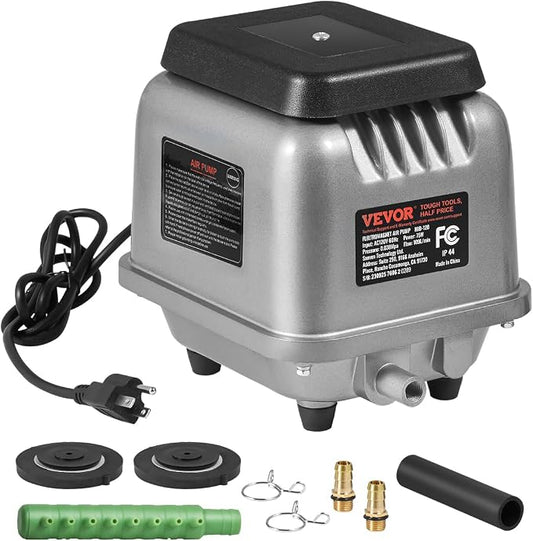 VEVOR Linear Air Pump, 109L/Min Air Flow Septic Aerator Pump, Oil-Free & Quiet by VEVOR