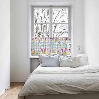 Happy Easter Half Window Curtains 24 Inches Long, Spring Watercolor Bunny Eggs - Image 5