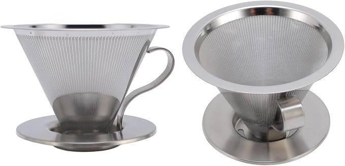 Pour Over Coffee Dripper, Reusable Metal Filter, Portable Cone Filter - Image 5