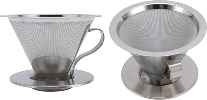 Pour Over Coffee Dripper, Reusable Metal Filter, Portable Cone Filter - Image 5