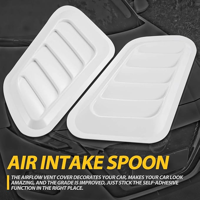 KaTur 1 Pair Universal Car ABS Decorative Air Flow Intake Scoop Turbo Bonnet - Image 2