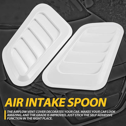 KaTur 1 Pair Universal Car ABS Decorative Air Flow Intake Scoop Turbo Bonnet - Image 2