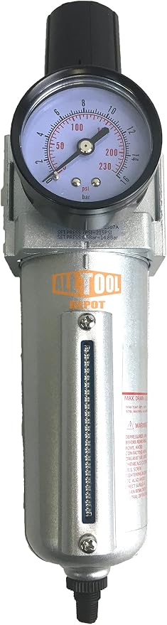 3/4" NPT HEAVY DUTY Compressed Air In Line Filter Regulator Combo Piggyback by AllToolDepot