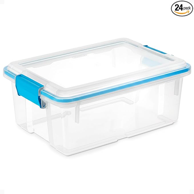 Sterilite 24-Pack Gasket Box, Weather-Resistant Storage Bins by Sterilite