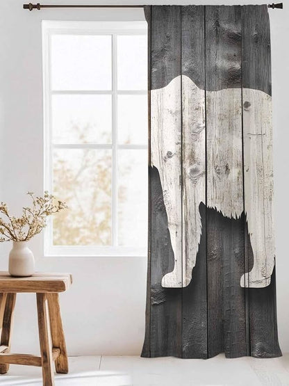 Sheer Curtains 108 Inches Long, Vintage White Brown Bear Semi Sheer Curtains - Image 3