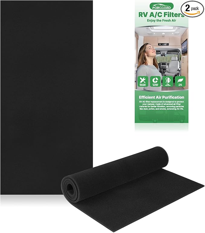 2-PACK RV A/C Filter 16 x 40 x 1/4 Inches Can Cut to Fit RV Air Conditioner by Forccord