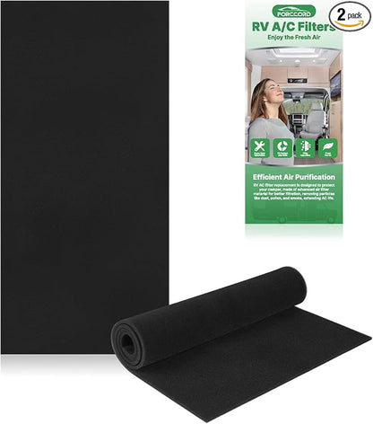 2-PACK RV A/C Filter 16 x 40 x 1/4 Inches Can Cut to Fit RV Air Conditioner by Forccord