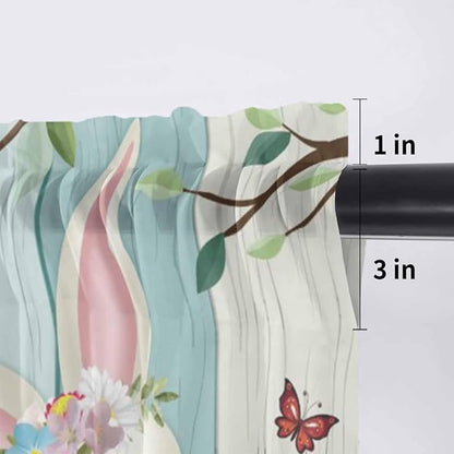 Easter Sheer Valances for Windows 60"x18", Light Filtering Kitchen Curtains - Image 7