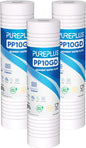 PUREPLUS 5 Micron 10" x 2.5" Whole House Grooved Sediment Home Water Filter by PUREPLUS